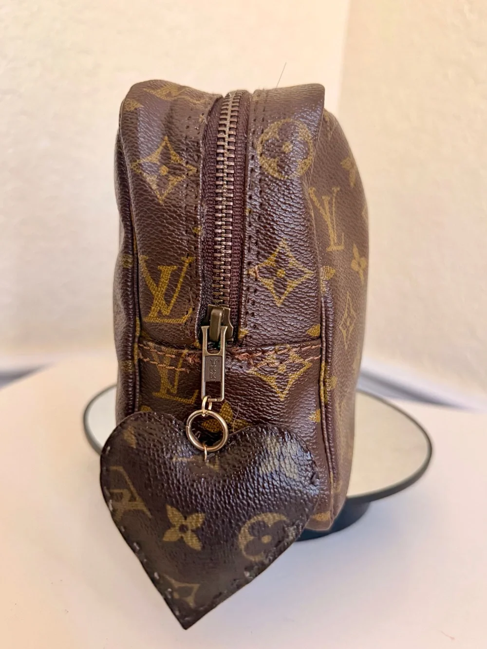 ✨🛍️ Louis Vuitton Monogram Trousse Toilette 28 Pouch Coated Canvas & Heart Charm